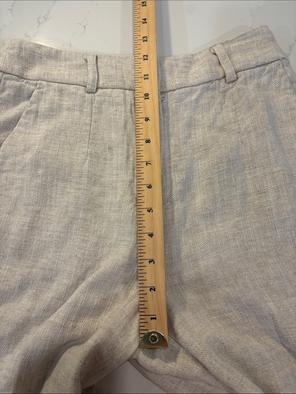 Dynamite Yasmin Striagnt leg Linen-Blend Pants Light Beige SZ 0 - Picture 5 of 13